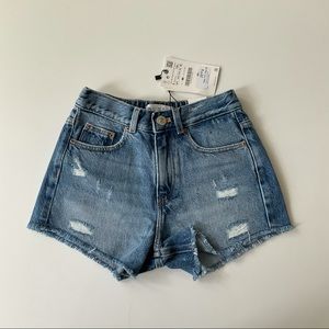 BLUE DENIM SHORTS GIRLS SIZE 8 YEAR OLD ZARA